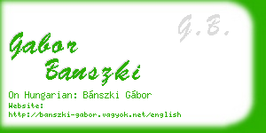 gabor banszki business card